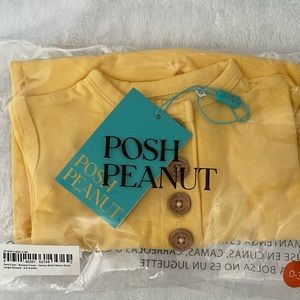 Posh Peanut Banana Cream Henley Short Sleeve Romper